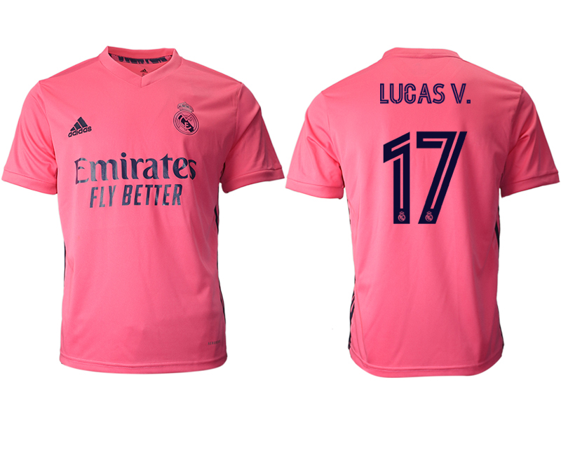 Men 2020-2021 club Real Madrid away aaa version #17 pink Soccer Jerseys->real madrid jersey->Soccer Club Jersey
